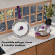 Lifelong 22 CM Kadhai and Fry Pan with Lid| Soft Touch Handles | LLTPC8