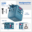 Lifelong Electronics 2500W Universal Travel Adapter All in One | 2 Type-C 25W PD & 1 USB-A 18W QC 3.0 | Dual Fuse Protection | 180+ Countries - Europe/US/Asia etc | International Socket Accessories