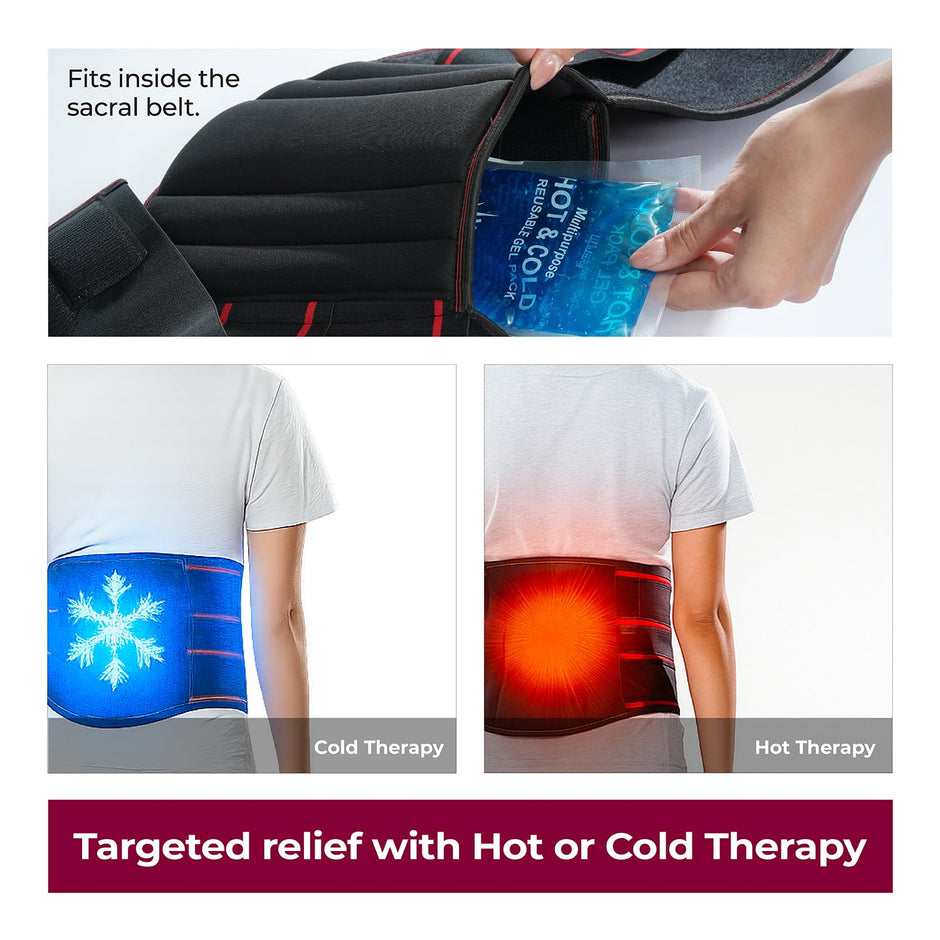 Lifelong Non-Contoured lumber sacral belt(with hot & cold pack)