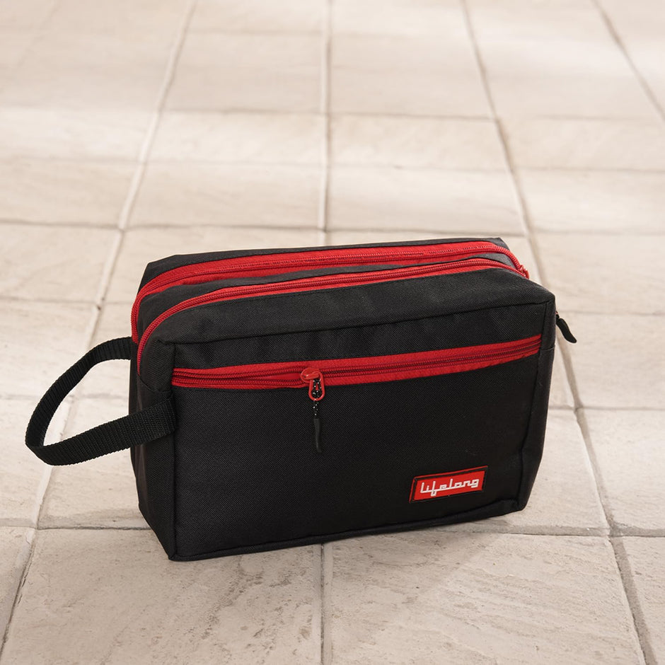 Lifelong Toiletry Bag for Men & Women Makeup Pouch, Wash BagÃ‚ 26cm(Red/Black)