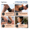 Lifelong Flathead Massager | Rechargeable Body Massager for Pain Relief | 4 Heads for Targeted Therapy | 4 Speed Levels | Heat Therapy | Full Body Electric Percussion Massager for Adults