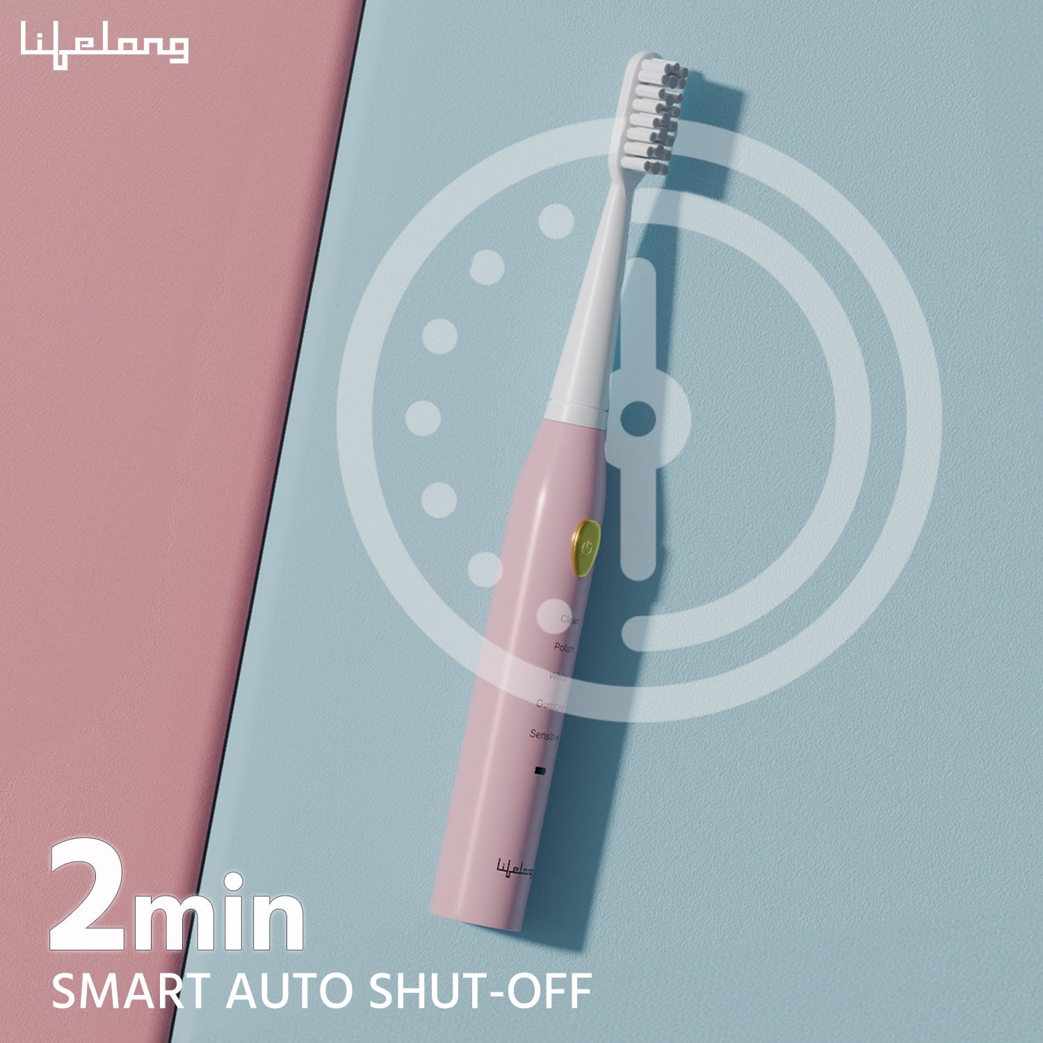 Pink Smart Toothbrush with 5 Modes