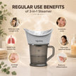 Lifelong 3-in-1 Vaporizer & Steamer for Cold, Cough & Facial | Face Steamer for Facial, Steam Inhaler for Cold & Cough, Vaporizer Machine for Adults and Kids | 1-Min Fast Vaporization, 400ml Capacity
