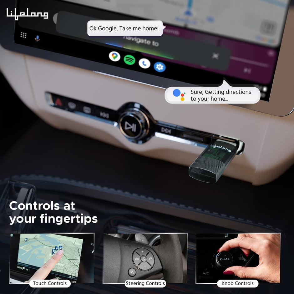Wireless Android Auto Adapter | Compatible with Android | Stick Cast - Bluetooth & Wi-Fi (LLECA20)