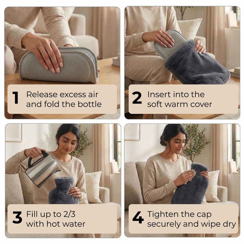 Lifelong Feet Warmer with 2000 ml Hot Water Bottle | Hot Water Bag for Pain Relief & Aching Feet | Also for Period Cramp & Multipurpose Usage | Heated Slippers Pad for Warmth & Comfort