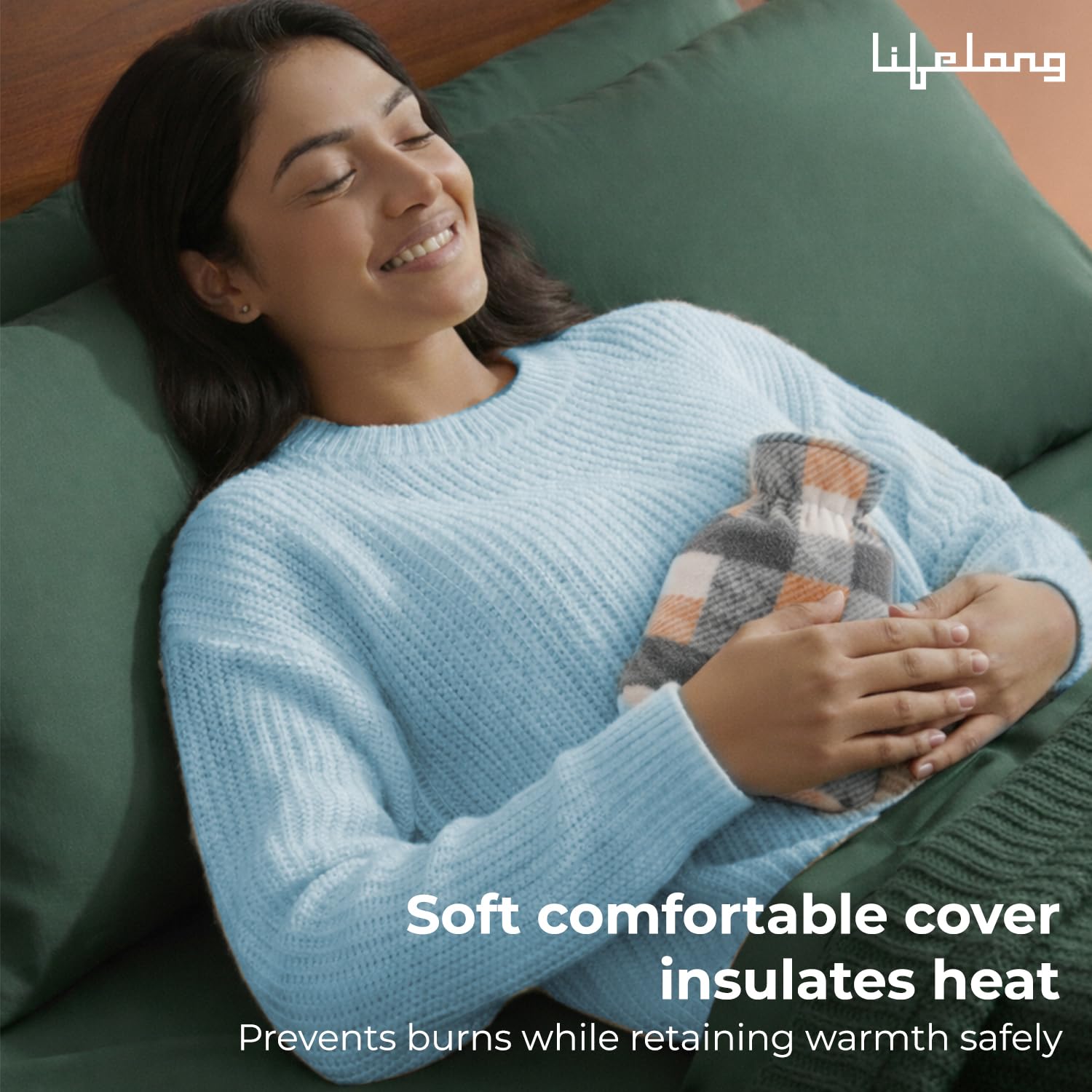 Lifelong 1000ml Hot Water Bag with Waist Belt | Hot Water Bottle for Pain Relief | Hot Pack Warmer for Period Cramps, Back & Muscle Relief | Multipurpose Use with Hand Pocket & Leakproof