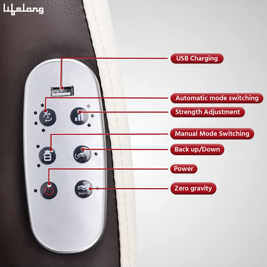 Lifelong Fully Body Foldable Chair Massager with Recliner and Powerful 3D Back, Leg and Foot Rollers for Massage for Home|Massage Chair for Full Body Relaxation at Home ( LLM567)