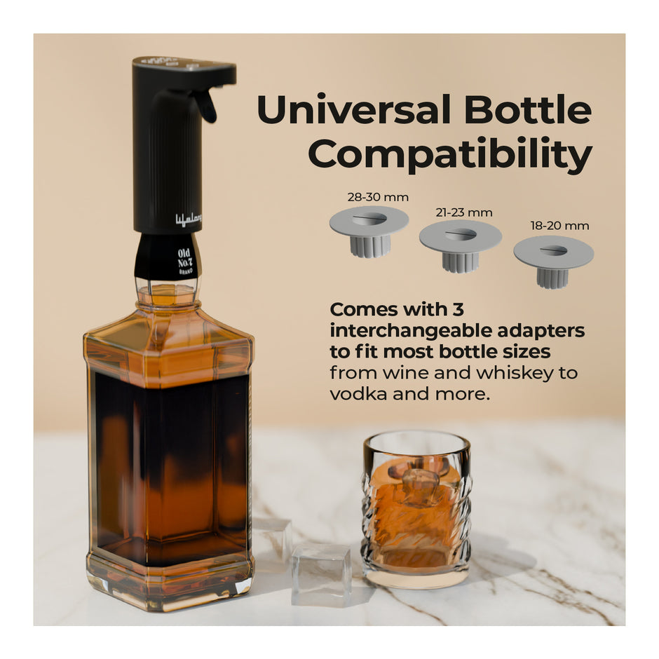 Lifelong Rechargeable Drink Dispenser & Aerator | Bar Accessories for Home | Whisky Measures – 1 to 999 mL | For Cocktail, Wine, Whiskey Bottle | Alcohol Dispenser | Easily Measure & Pour (LLELD09)