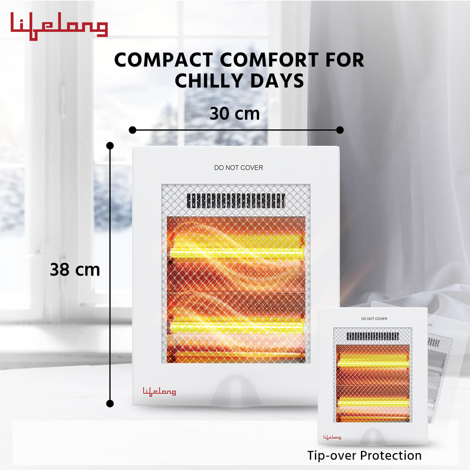 Lifelong Regalia 800 Watts Quartz Room Heater for Home with 2 Power settings
