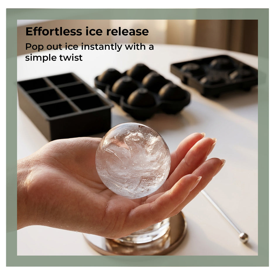Lifelong Ice Cube Tray - Set of 3 | Silicone Ice Moulds for Freezer | Square, Round & Diamond | Food-Grade, Leakproof, Easy Release | Large Cubes for Cocktails, Yogurt, Ice Cream(-30°C to 280°C)