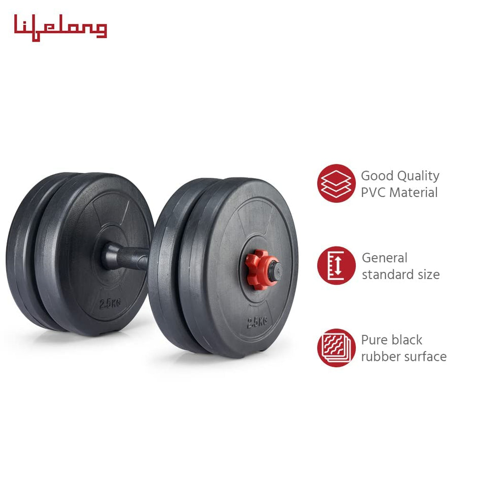 PVC Home Gym Set 10kg with Barbell & Dumbbells – Complete Workout Kit