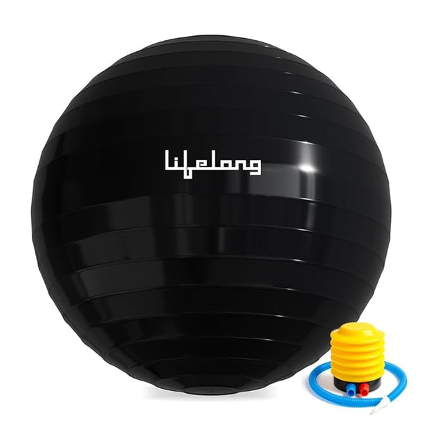 Anti-Burst Gym Ball with Foot Pump – 65cm Black