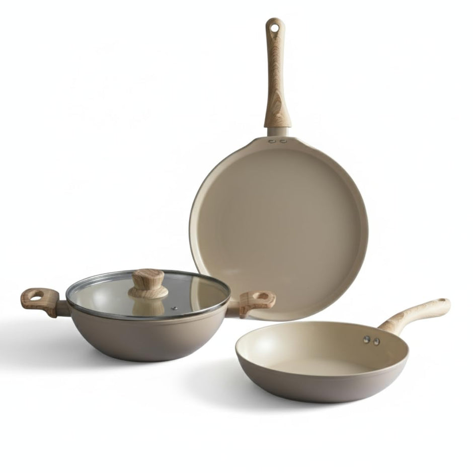 Lifelong 3 Piece Forged Cookware Set with Coomon Lid