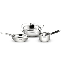 Stainless Steel Cookware Set with Common Glass Lid