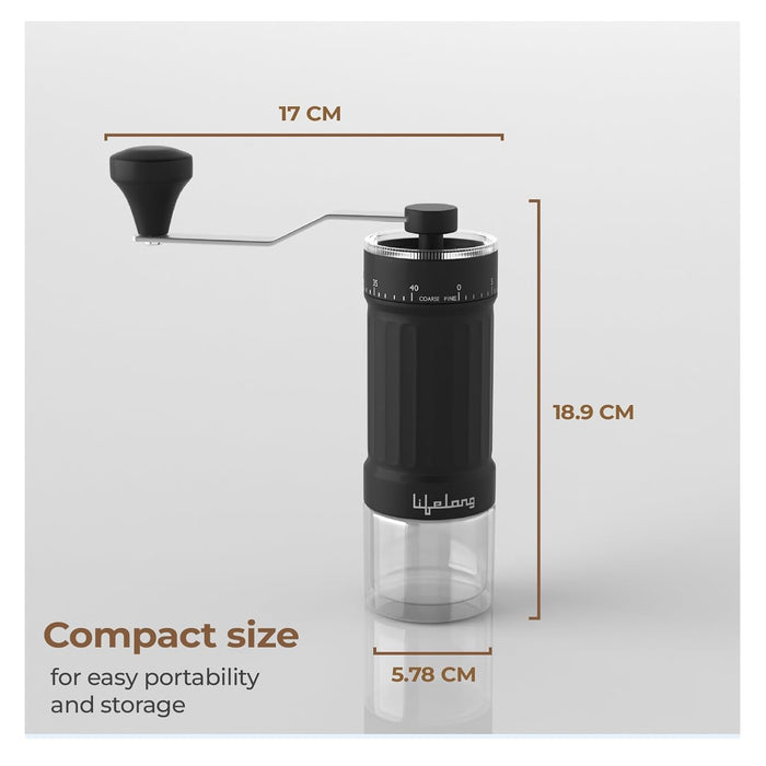 Manual Coffee Grinder with 24-Step Precision Dial