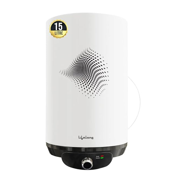 Lifelong 15L Water Heater (LLSWH115) – 5 Star BEE Rated, 2000W Glass-Lined Electric Geyser for Bathroom, Wall Mount Storage