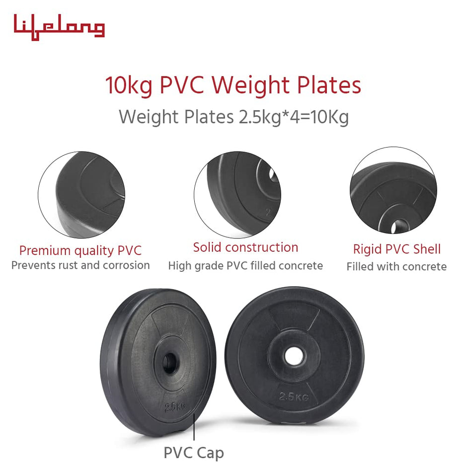 PVC Home Gym Set 10kg with Barbell & Dumbbells – Complete Workout Kit