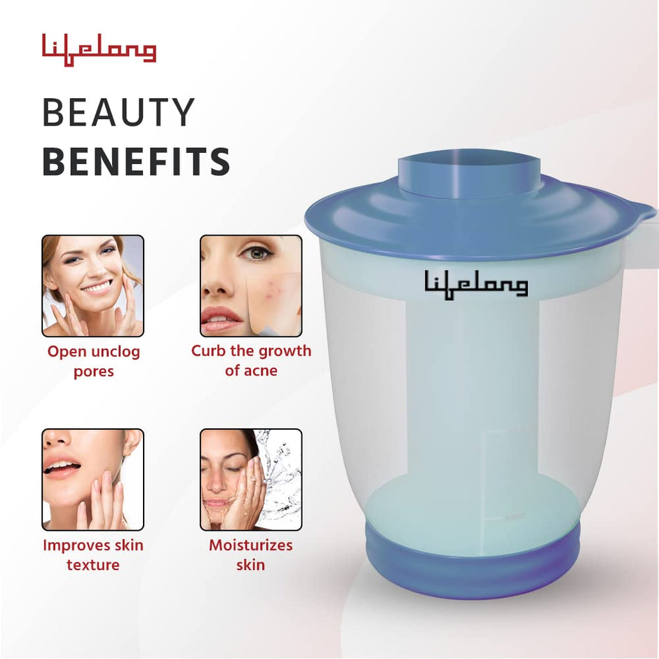 Lifelong LLS99 Blue Facial Steamer, 450ml, Hydrating, Pore Opening, Plastic, For Adults & Kids