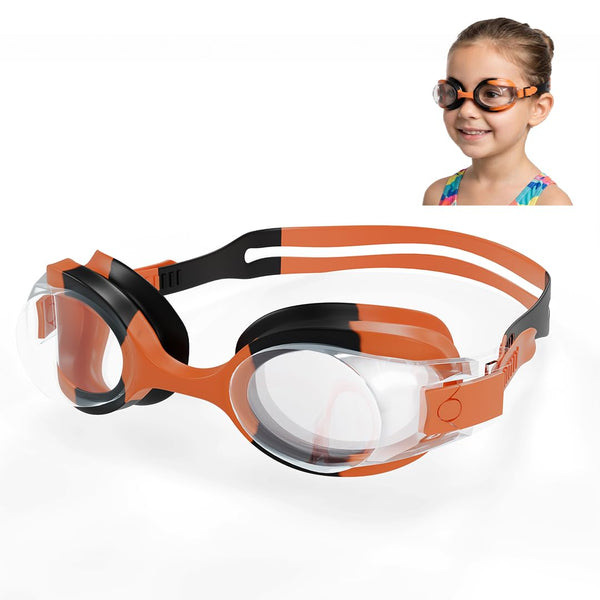 Lifelong Silicone Swimming Goggles For Kids, Boys With Adjustable Strap For Swimming, UV Protection & Anti-Fog Goggles For Girls Air Tight Swim Goggles For Kids, (Orange) Orange Kids