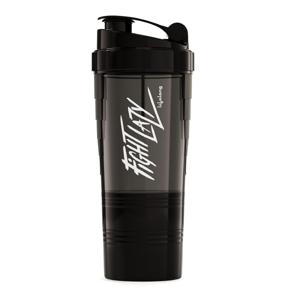 Lifelong Protein Shaker Bottle for Gym | 500 ml Bottle| 2 Storage Compartments for Pre Workout & Supplements| Steel Whisk| Leakproof | BPA-Free Shaker For Gym | Sipper Water Bottle for Adults (Black)
