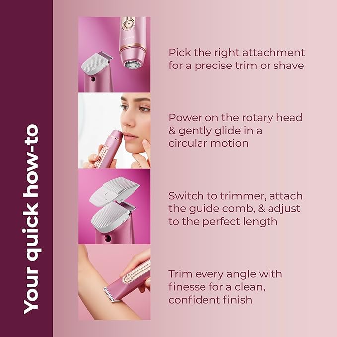 Lifelong Silken+ 2-in-1 Women’s Electric Razor & Trimmer | Waterproof & Travel-Friendly