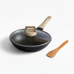 Lifelong Die-Cast Fry Pan 24cm with Glass Lid & Wooden Spatula