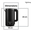 Lifelong Electric Kettle 1.5 litre | 1500W Stainless Steel Kettle with Double Wall & Cool Touch Body | Multipurpose Electric Kettle | 360Â° Swivel Base, Auto Shut Off & Overheat Protection (Black)