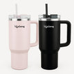Lifelong Double-Walled Vacuum Insulated Tumblers 1200ml | Set of 2 | Unbreakable Tritan Lids, Stainless Steel Straws & Straw Cleaner | Hot 8 Hrs Cold 12 Hrs | Durable Steel with Handle (LLTBRCB1)