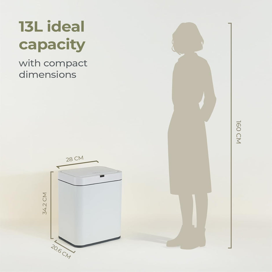 Lifelong 13L Motion Sensor Dustbin – Stainless Steel, Silent & Hands-Free