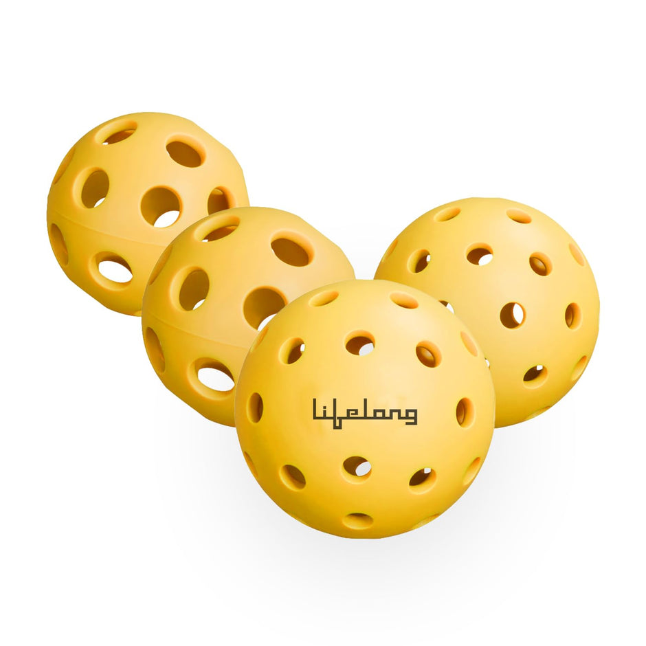 Lifelong Pickleball Balls Pack of 4|  Indoor-outdoor balls 26 & 40 holes balls