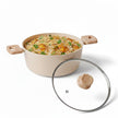 Lifelong Forged Casserole 24 cm with Non-Riveted Wooden Handle & Glass Lid