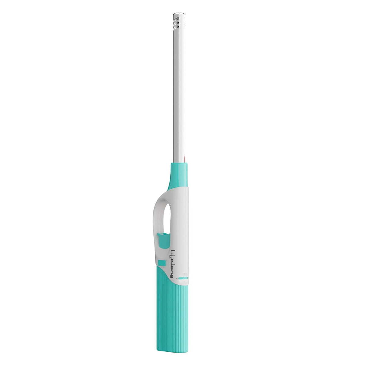 Lifelong Refillable Flame Lighter for Kitchen | Adjustable Flame Control with Child Safety Lock | Multipurpose Lighter for Gas Stove, Diya, Candle, BBQ Grill, Bonfire & Camping (SS & ABS, Light Blue)