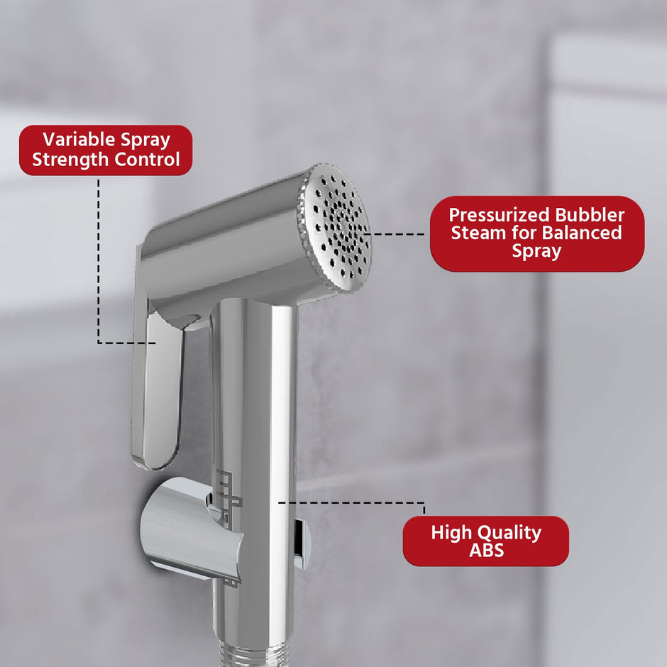 Lifelong LLBAHFH19 Health Faucet Gun, Hand Jet Bidet Spray Head in ABS with high Gloss Chrome Finish