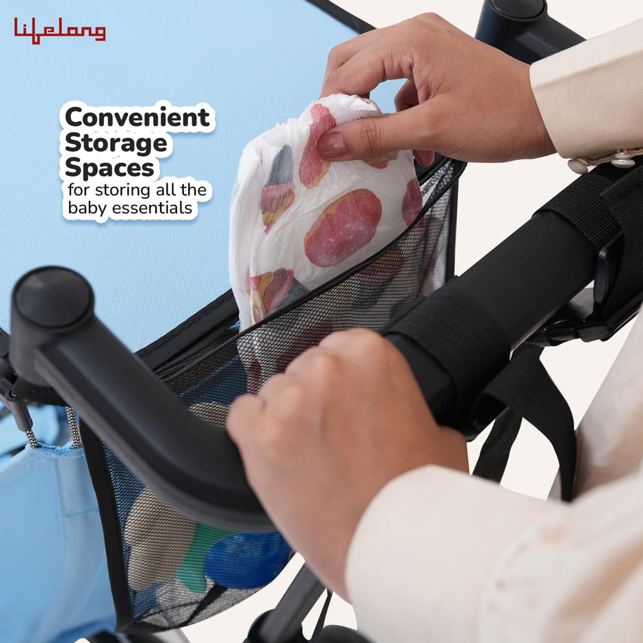 Lifelong Cuppy Baby Luxury Ultralight weight stroller with hanging strap