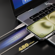 Lifelong 60W PD USB Type C to Type C Metal Coiled Fast Charging Cable | High Speed Data Cable | Aluminum Alloy & Tangle Free | iPhone 16/15/14, Android, Laptop, Tablet etc. | 1.25M