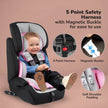 Lifelong Cuppy Baby Car Seat with Isofix of 0 to 12 Years Age Safety Certified Growing Car Seat for Kids (Pink Grey)