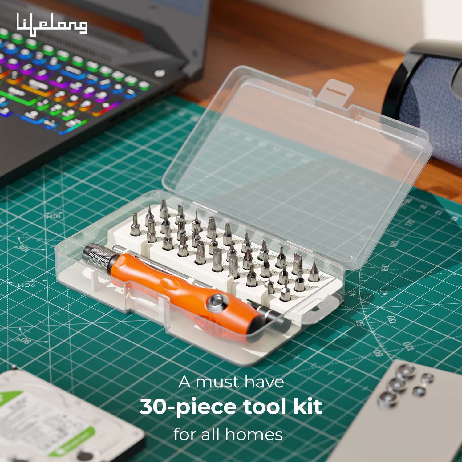 Lifelong 32-in-1 Precision Screwdriver Bits Set for Easy Repairs at Home
