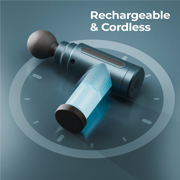 Lifelong Gun Massager for Pain Relief – Rechargeable Deep Tissue Massager with 8 Heads, 6 Speed Modes, Quiet 20W Motor, Lightweight & Portable for Back, Neck & Legs