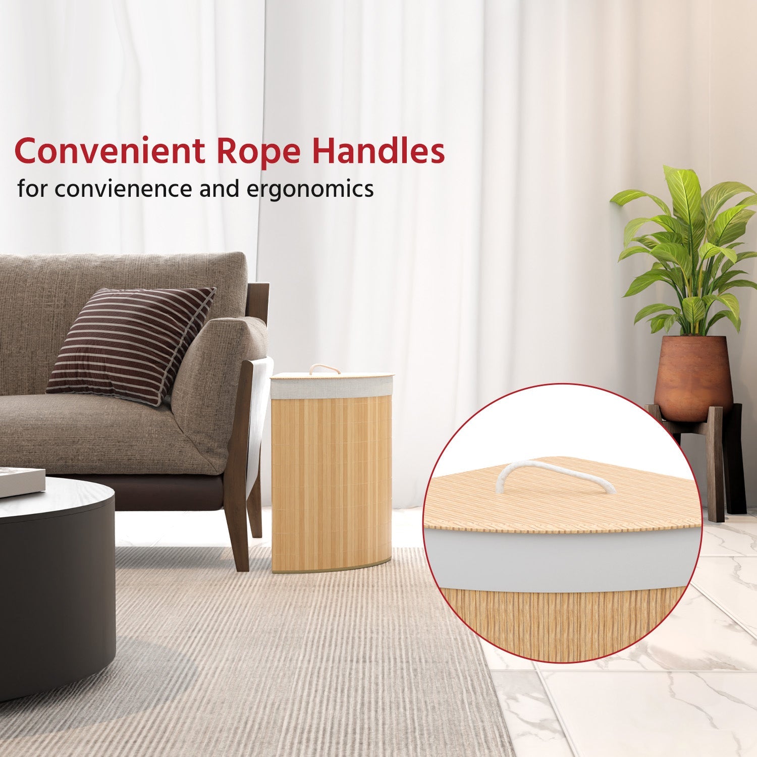 Bamboo Laundry Basket with Lid