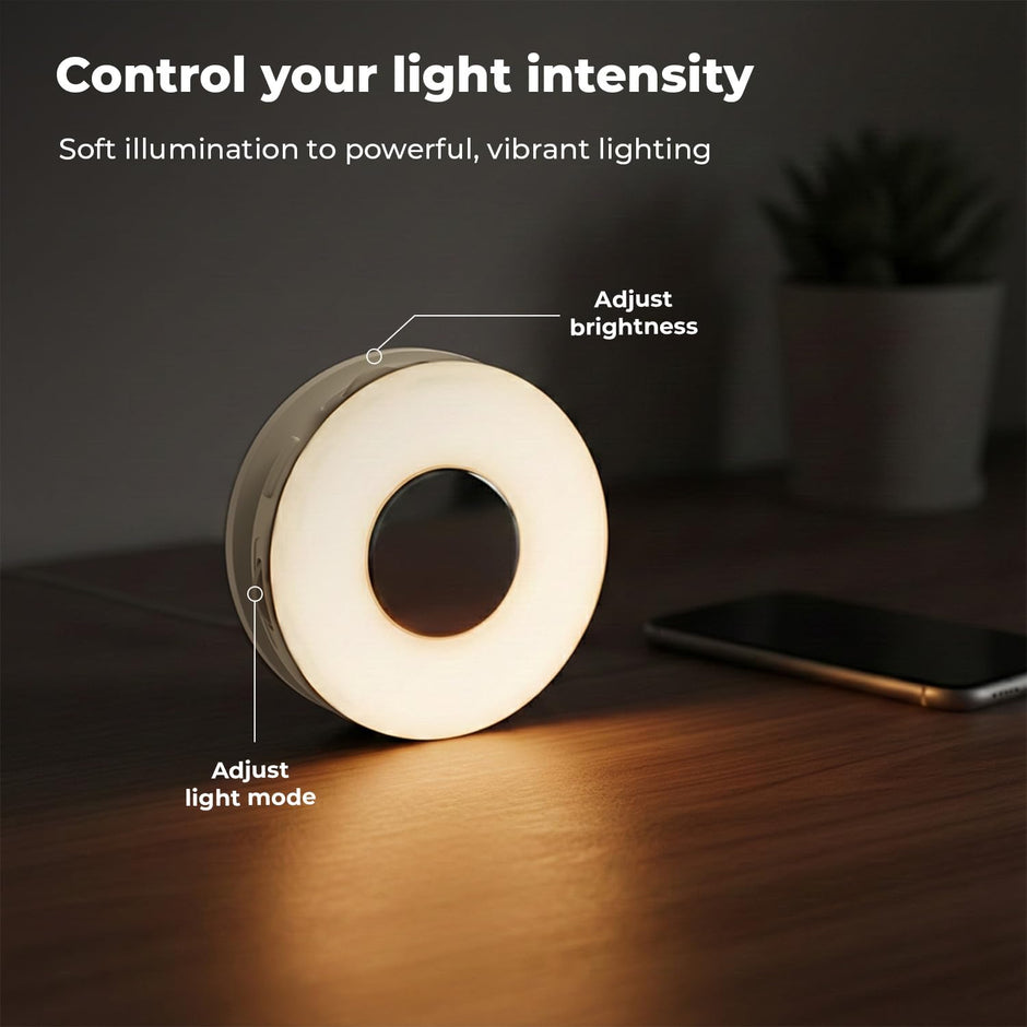 Lifelong Magnetic LED Selfie Light for Video Shooting & YouTube Vlogging | 360° Rotation & Magsafe | Adjustable Brightness & 3 Color Modes - 2700K, 5600K, 7500K | for Phones, Tabs and Other Gadgets