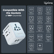Lifelong Electronics 2500W Universal Travel Adapter All in One | 3 Type-C 45W PD & 2 USB-A 18W QC 3.0 | Dual Fuse Protection | 180+ Countries - Europe/US/Asia etc | International Socket