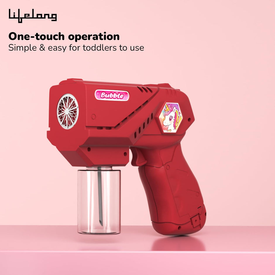 Lifelong Cuppy Automatic Bubble Gun Toy for Kids | Electric Bubble Machine with 1 Bubble Solution
