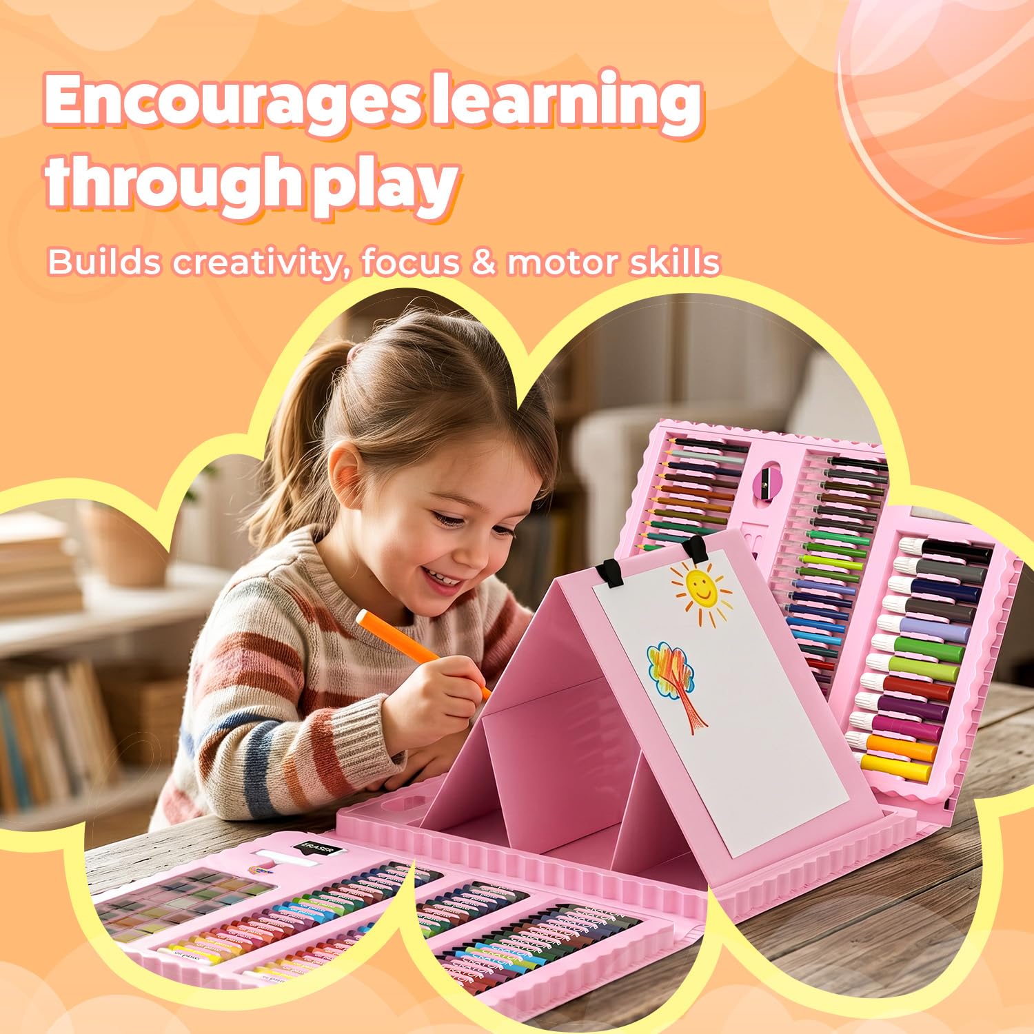 Lifelong Kids Art Set - 208 Pieces | Colour Set Kit & Drawing Kit for Kids with Crayons, Markers & Pencils | Art Set, Colouring & Drawing, Art Studio Box, Drawing Kit | Creative Gift for Children
