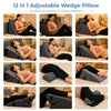 Lifelong Adjustable Wedge Pillow with Headrest, Washable Cover |1” Memory Foam Orthopaedic Back, Leg Support Pillow for Bed & Sofa| 12in1 Wedge Cushion for GERD, Acid Reflux, Leg Elevation, Pregnancy