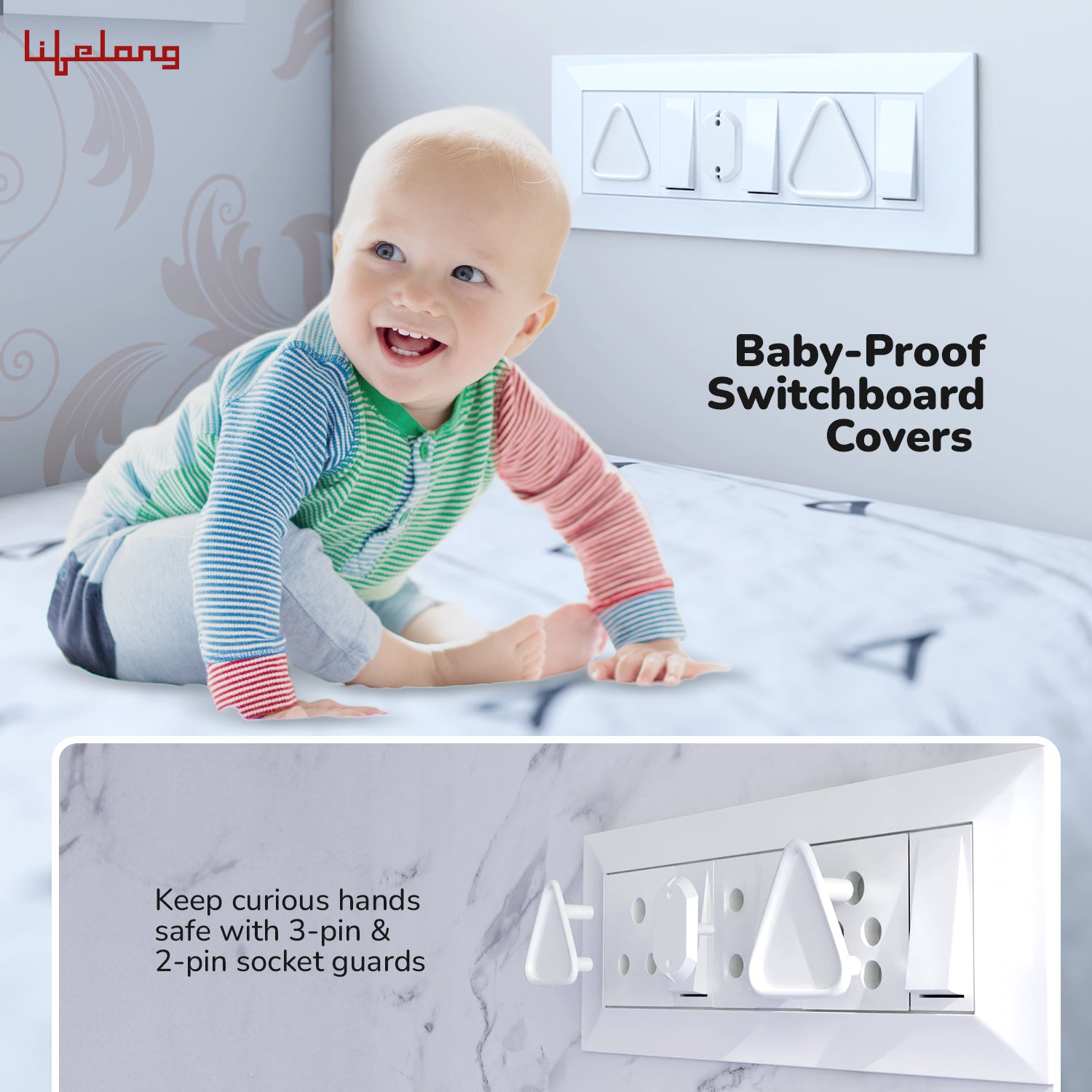 Lifelong Cuppy 30-Piece Baby Safety Proofing Kit – Drawer & Cupboard Locks, Fridge Locks, Socket Guards, Edge & Corner Guards, Switchboard Covers for Child Safety