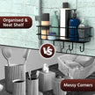 Bathroom Shelf for Storage - Strong & Sturdy Wall Mounted Washroom Rack - Single Layer Multipurpose Towel Holder