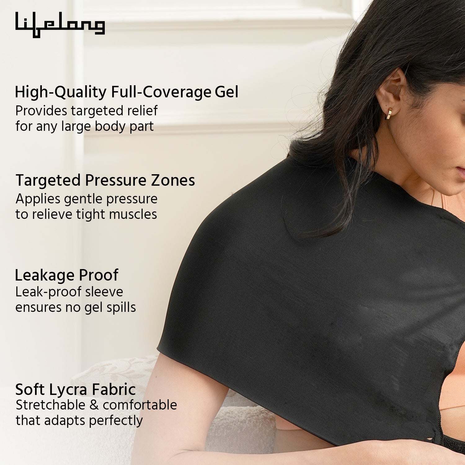 Lifelong Large Hot Cold Gel Pack Mat 360° coverage – Reusable Ice Heating Pad for Pain Relief, Injury Recovery, Swelling, Cramps, Back, Knee, Shoulder, Therapy – Flexible Compress Wrap, Microwave & Freezer Safe