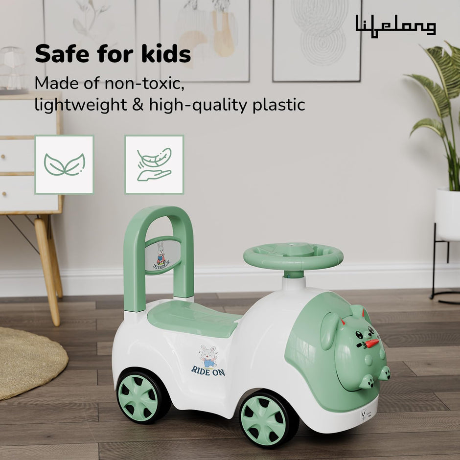 Cuppy Bunny Ride-On Toy Car | Non Electric Push Ride for 1–3 Years