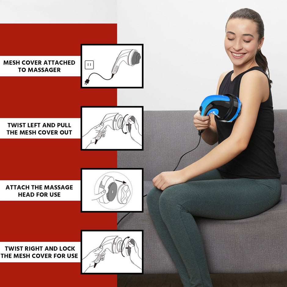 Lifelong LLM576 Full Body Massager – 4 Heads, Copper Motor, Pain Relief