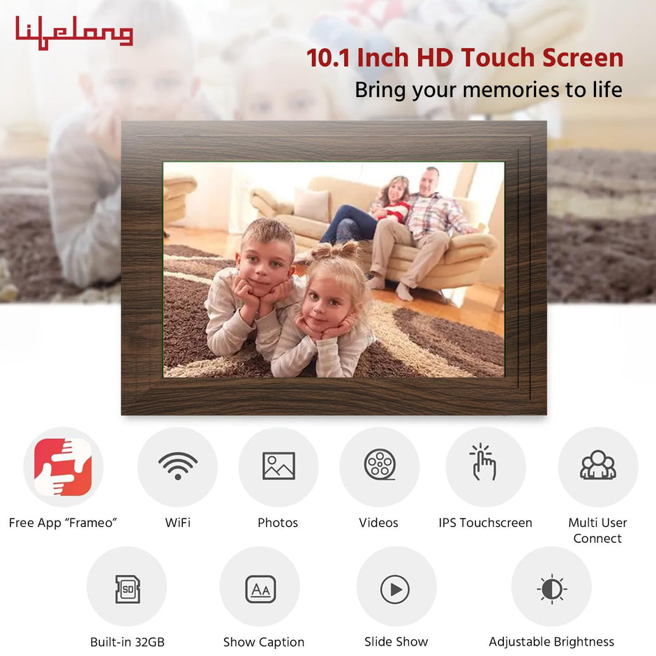 Electronics 10.1 Inch (25.65 CM) Digital Photo Frame with Slideshow, Video & Sound | Share Files with Frameo App